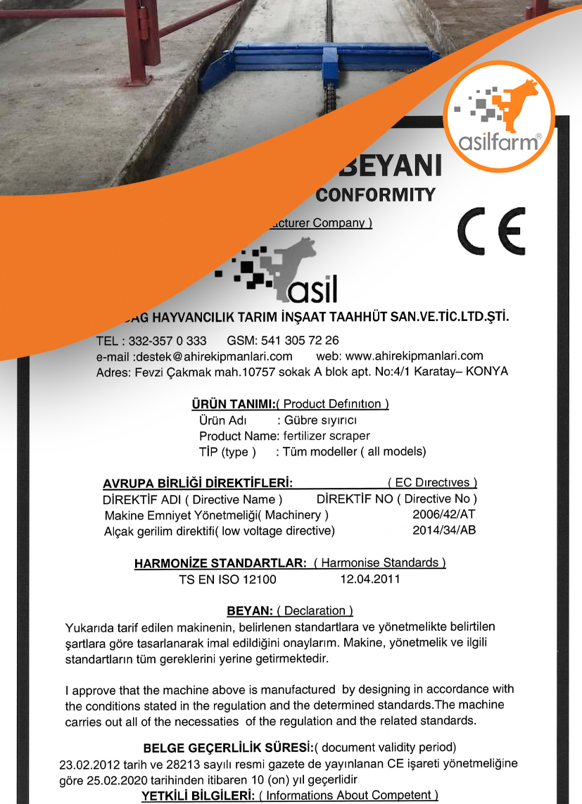 Gübre Sıyırıcı CE Belgesi